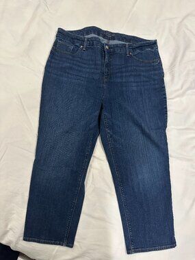 Chicos The So Lifting Crop Jeans Womens Size 3 16 Blue Stretch Denim 23 Inseam